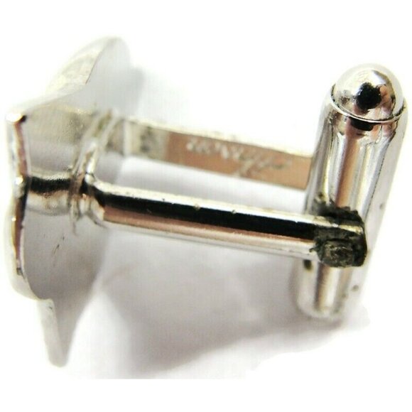 Anson Cufflinks Triangular Design Silver Tone Tux Shirt Dress Suit Vintage - Picture 8 of 9